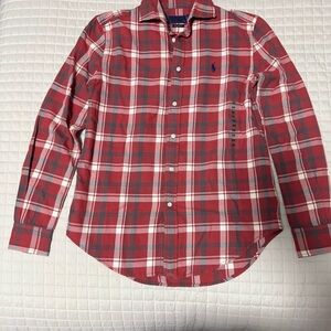Ralph Lauren Red and White Plaid Button Down Shirt